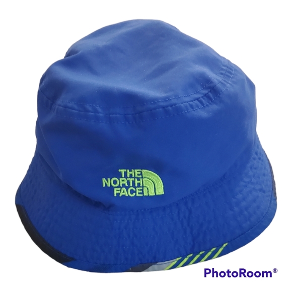 The North Face Sun Stash Green & Blue Reversible Bucket Hat Kids - Picture 2 of 5